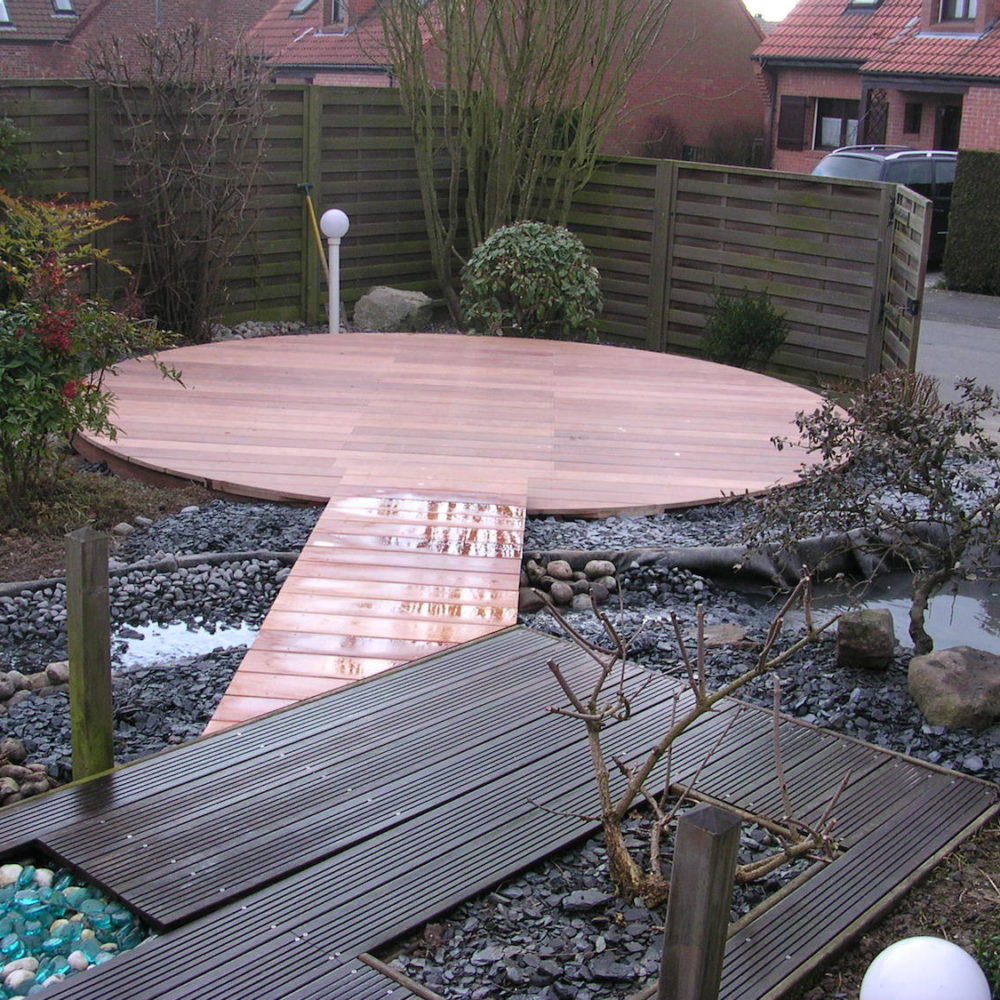 Création d’une terrasse circulaire en bois
